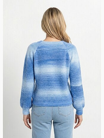 Pull raglan maille poilue effet tie & dye - Afibel