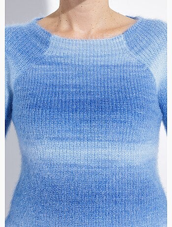 Pull raglan maille poilue effet tie & dye - Afibel