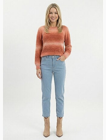 Pull raglan maille poilue effet tie & dye - Afibel