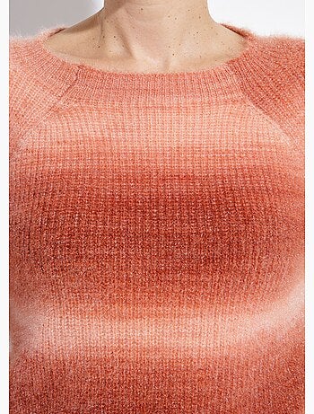 Pull raglan maille poilue effet tie & dye - Afibel