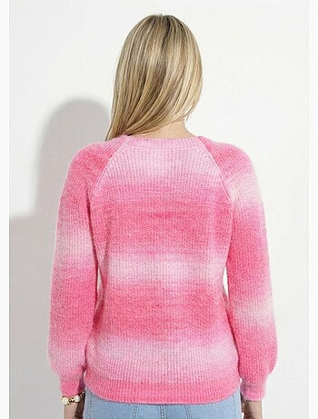 Pull raglan maille poilue effet tie & dye - Afibel