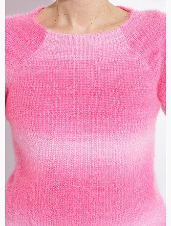 Pull raglan maille poilue effet tie & dye - Afibel