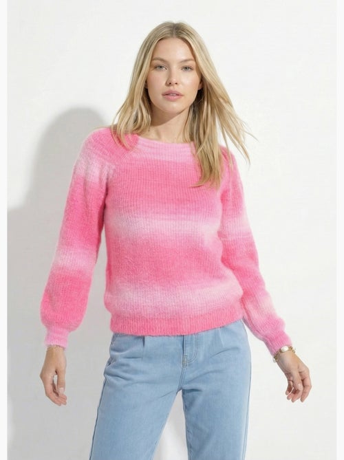 Pull raglan maille poilue effet tie & dye - Afibel - Kiabi