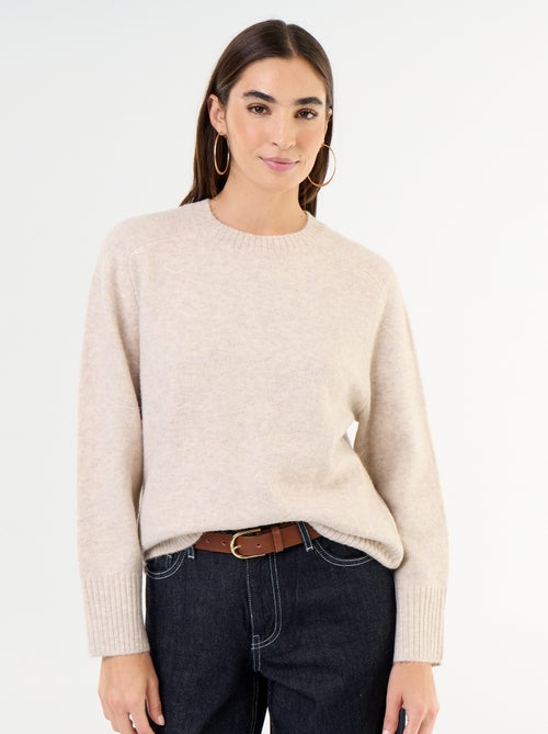 Pull rallongé en maille moulinée - Kiabi Pull rallongé en maille moulinée - Kiabi