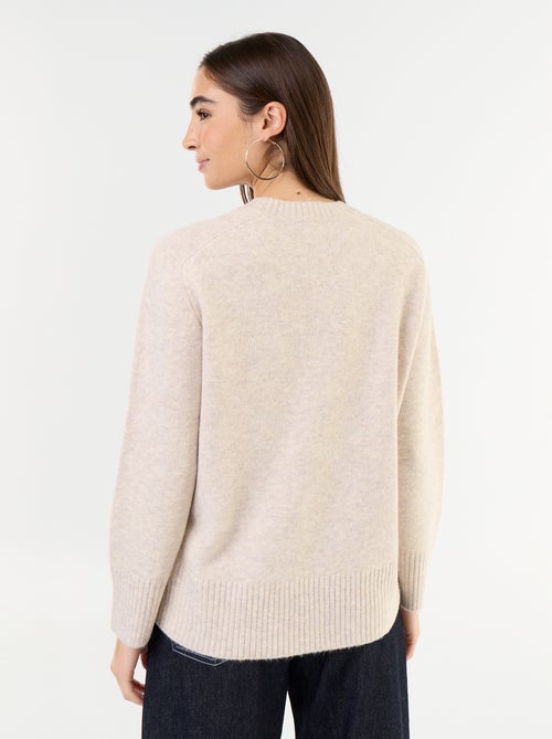 Pull rallongé en maille moulinée - Kiabi Pull rallongé en maille moulinée - Kiabi