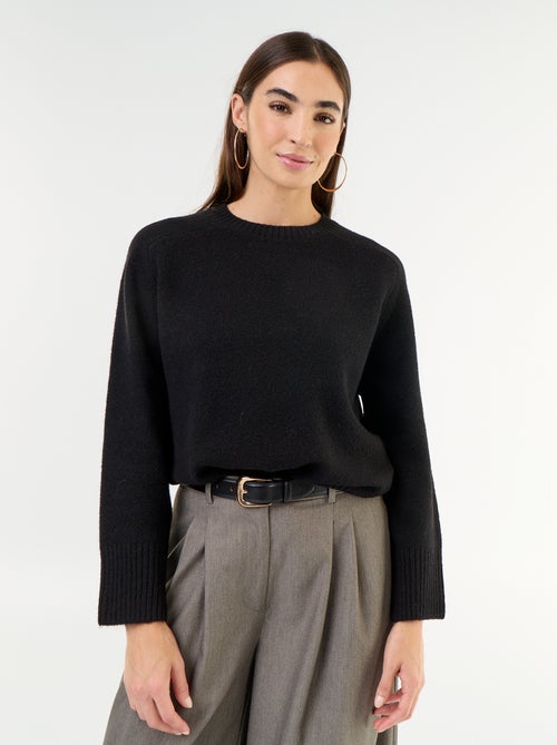 Pull rallongé en maille moulinée - Kiabi