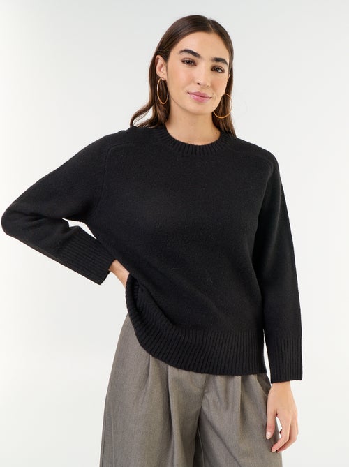 Pull rallongé en maille moulinée - Kiabi