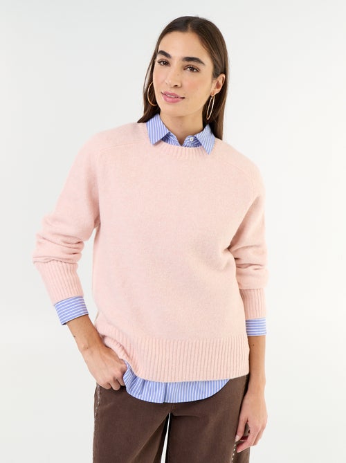 Pull rallongé en maille moulinée - Kiabi