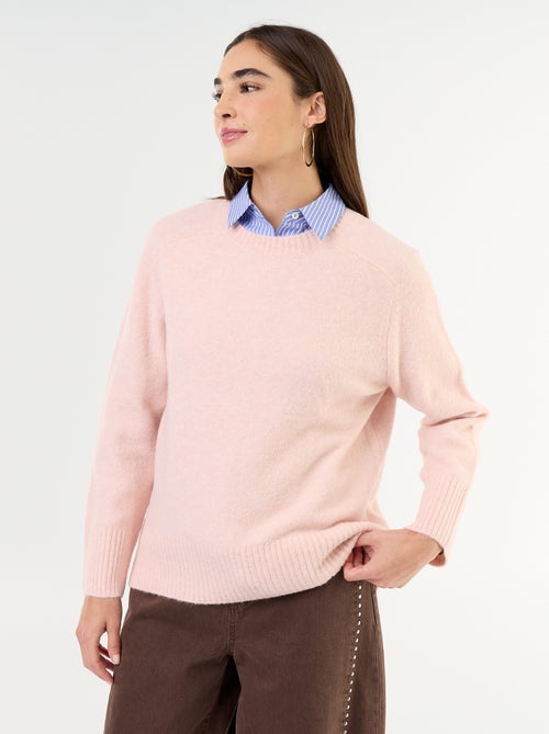 Pull rallongé en maille moulinée - Kiabi