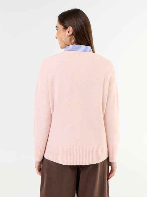 Pull rallongé en maille moulinée - Kiabi
