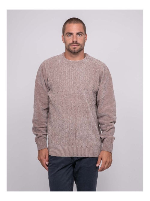 Pull ras de cou avec torsades liturin - Kiabi
