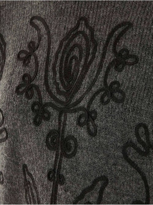 Pull ras du cou à motif floral - Kiabi Pull ras du cou à motif floral - Kiabi