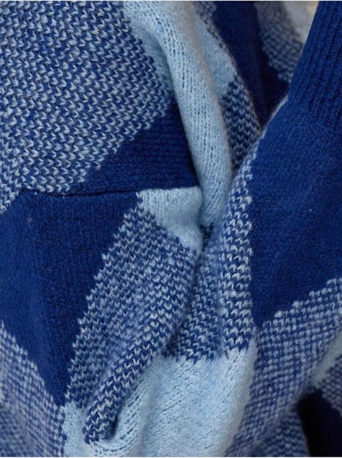 Pull ras du cou à motifs diamants - Kiabi
