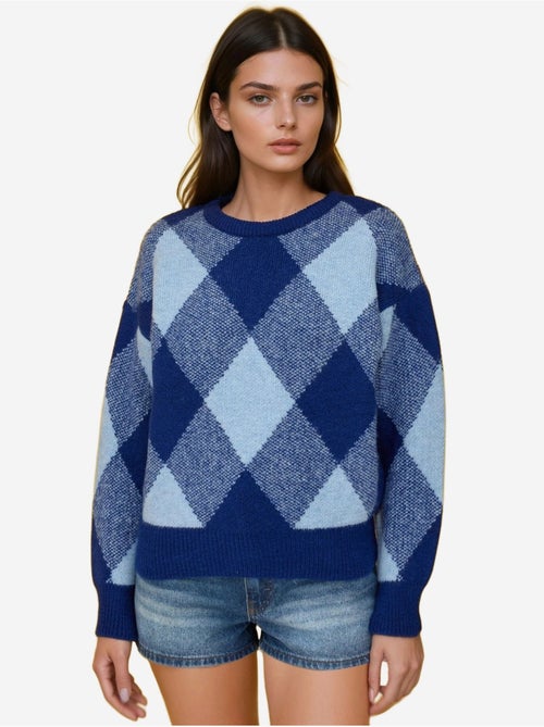 Pull ras du cou à motifs diamants hiccup - Kiabi Pull ras du cou à motifs diamants hiccup - Kiabi