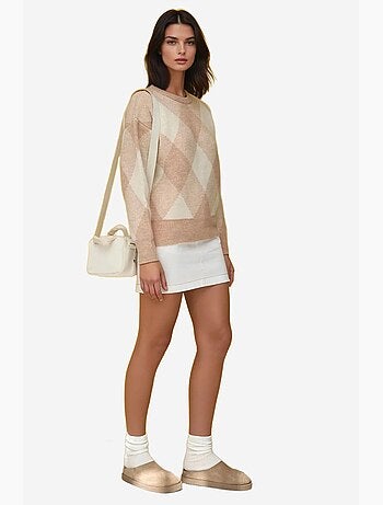 Pull ras du cou à motifs diamants hiccup