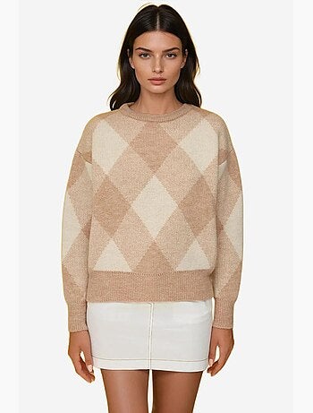 Pull ras du cou à motifs diamants hiccup