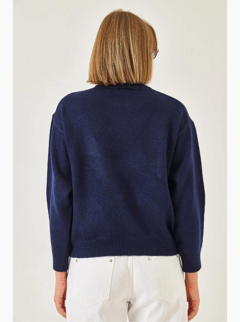 Pull ras du cou basique lucci Bleu marine - Kiabi