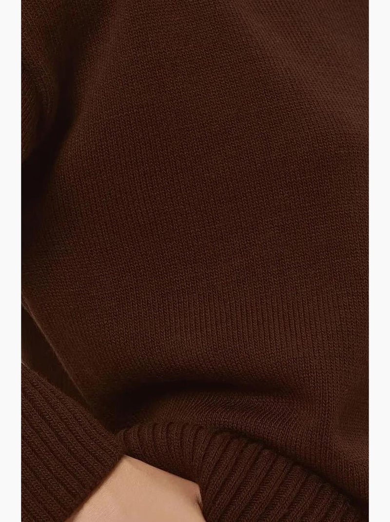 Pull ras du cou confortable hiccup Marron - Kiabi