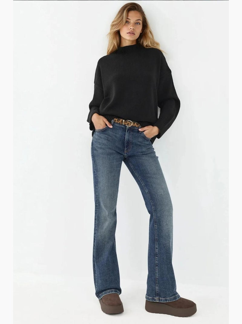 Pull ras du cou confortable hiccup Noir - Kiabi