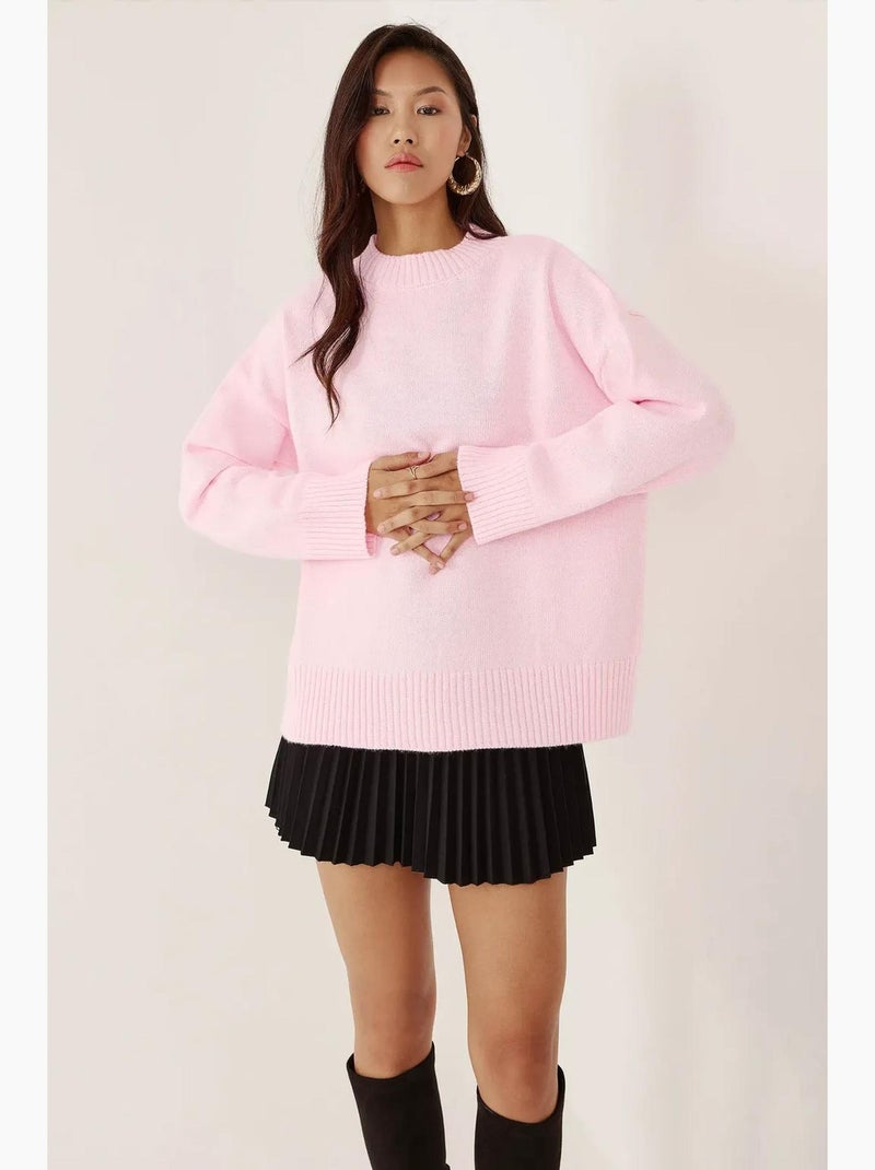 Pull ras du cou confortable hiccup Rose clair - Kiabi