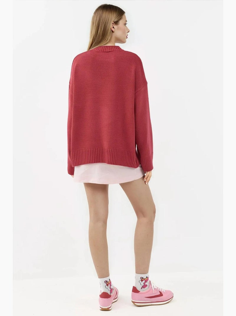 Pull ras du cou confortable hiccup Rose foncé - Kiabi