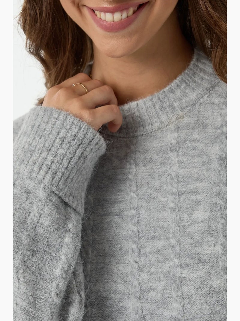 Pull ras du cou coupe décontractée hiccup Gris - Kiabi