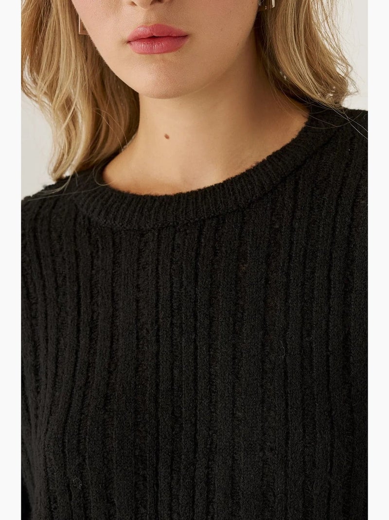 Pull ras du cou coupe décontractée hiccup Noir - Kiabi