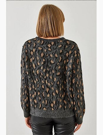 Pull ras du cou en maille à motifs lucci