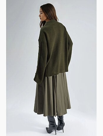 Pull ras du cou en maille épaisse avec détails boutonnés hiccup
