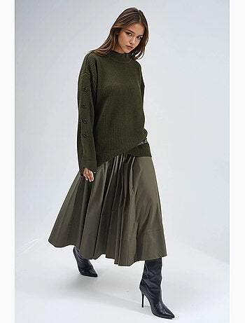 Pull ras du cou en maille épaisse avec détails boutonnés hiccup