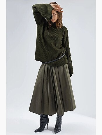 Pull ras du cou en maille épaisse avec détails boutonnés hiccup