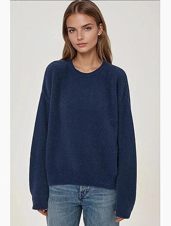 Pull ras du cou en tricot barbu hiccup