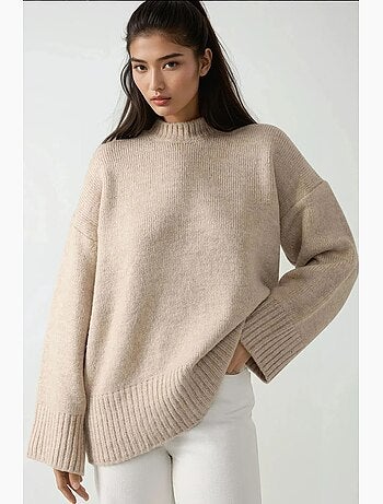 Pull ras du cou en tricot épais hiccup