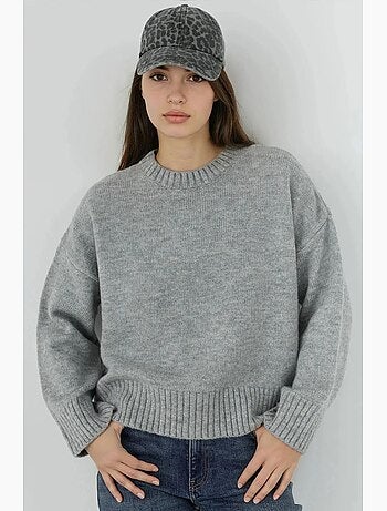 Pull ras du cou en tricot épais hiccup