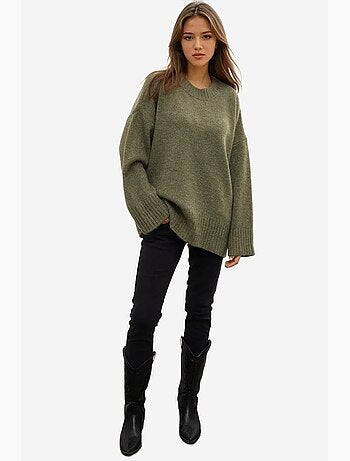 Pull ras du cou en tricot épais hiccup