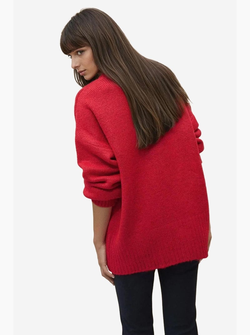 Pull ras du cou en tricot épais hiccup Rouge - Kiabi