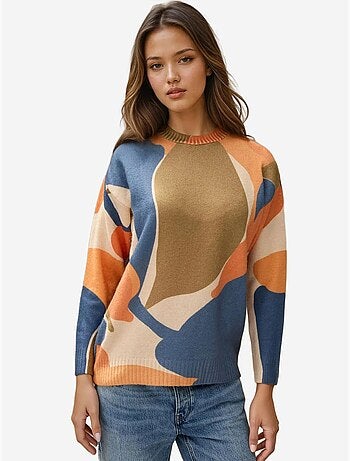 Pull ras du cou en tricot jacquard