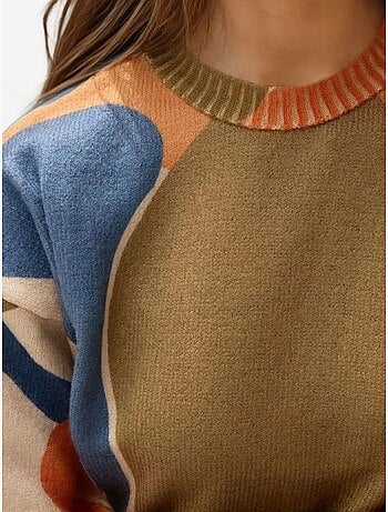 Pull ras du cou en tricot jacquard