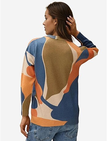 Pull ras du cou en tricot jacquard