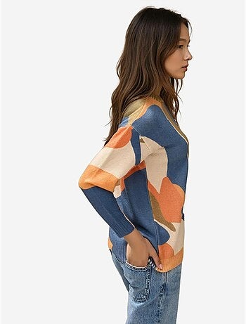 Pull ras du cou en tricot jacquard