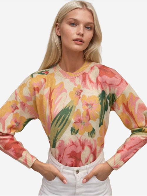 Pull ras du cou en tricot jacquard - Kiabi Pull ras du cou en tricot jacquard - Kiabi