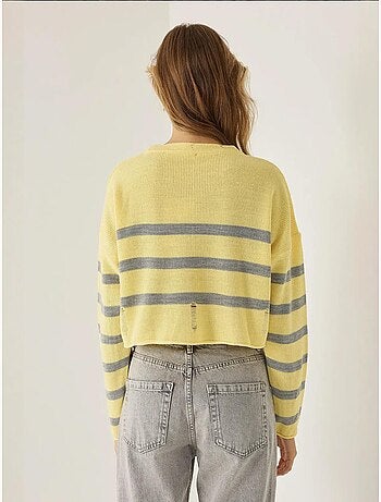 Pull ras du cou rayé