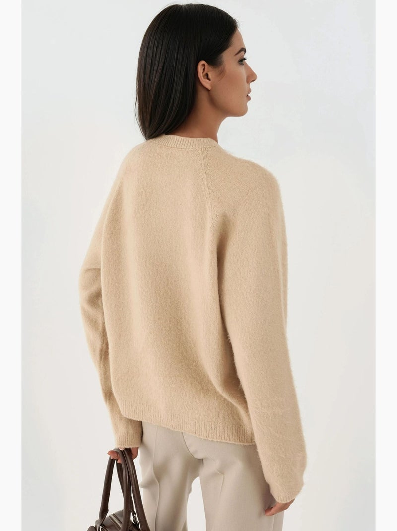 Pull ras du cou texturé épais hiccup Beige - Kiabi
