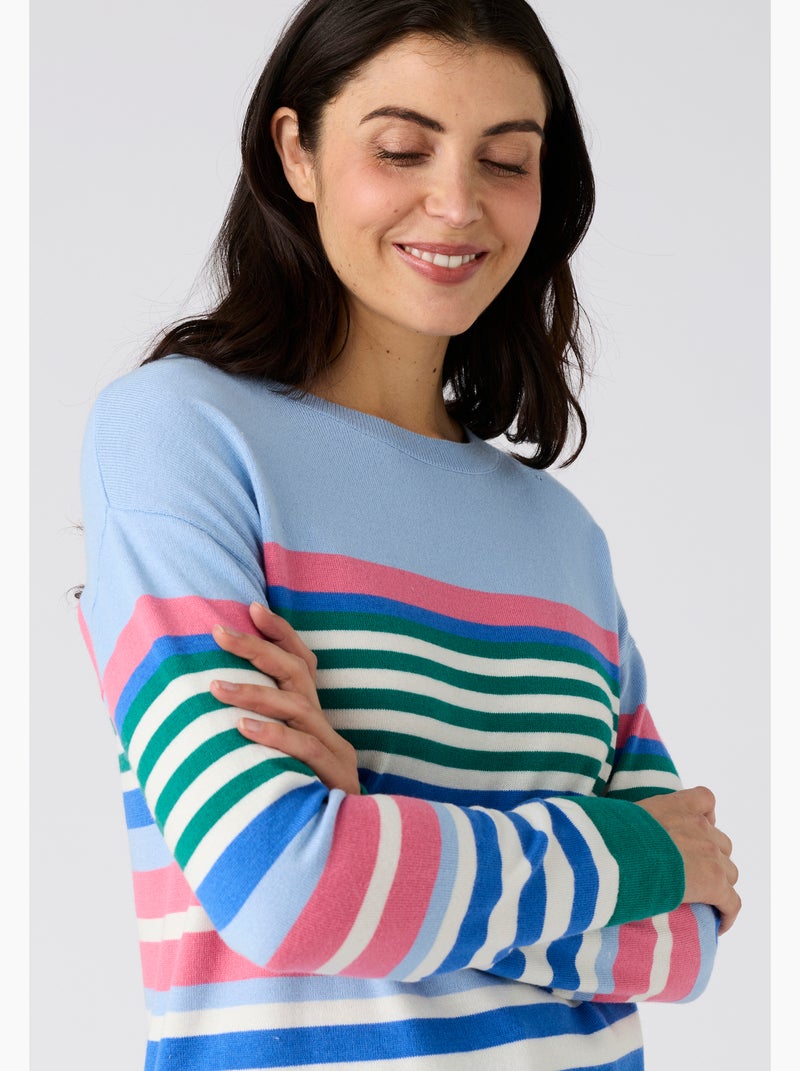 Pull rayé - Damart Bleu - Kiabi