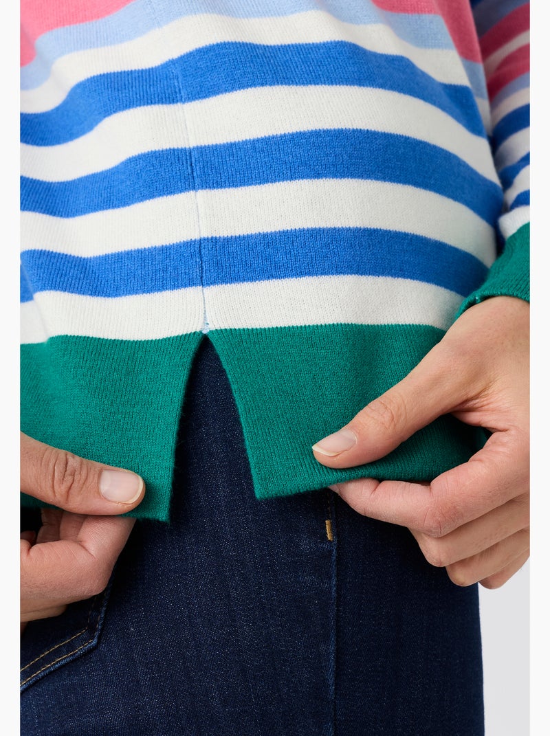 Pull rayé - Damart Bleu - Kiabi