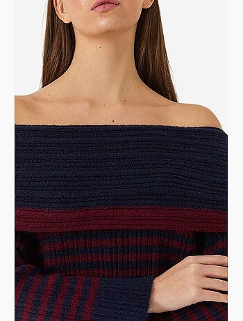 Pull rayé à col bénitier lucci