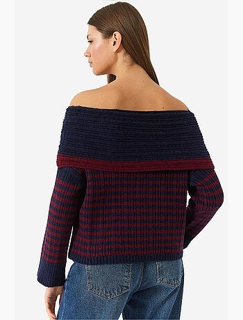 Pull rayé à col bénitier lucci