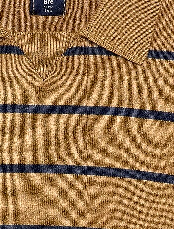 Pull rayé à manches longues et col polo