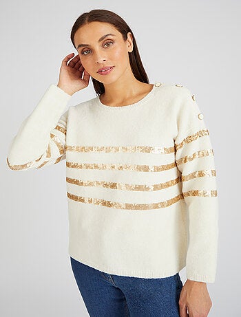 Pull rayé à sequins Thermolactyl - Damart