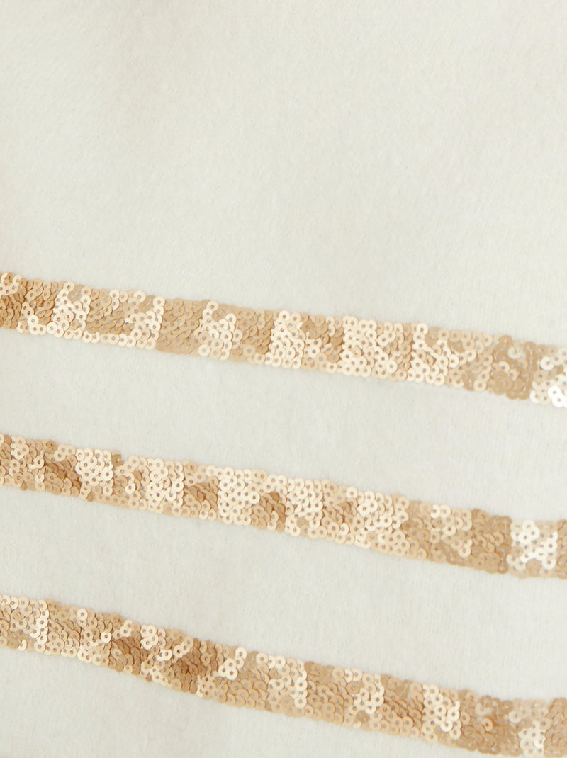 Pull rayé à sequins Thermolactyl - Damart Blanc - Kiabi